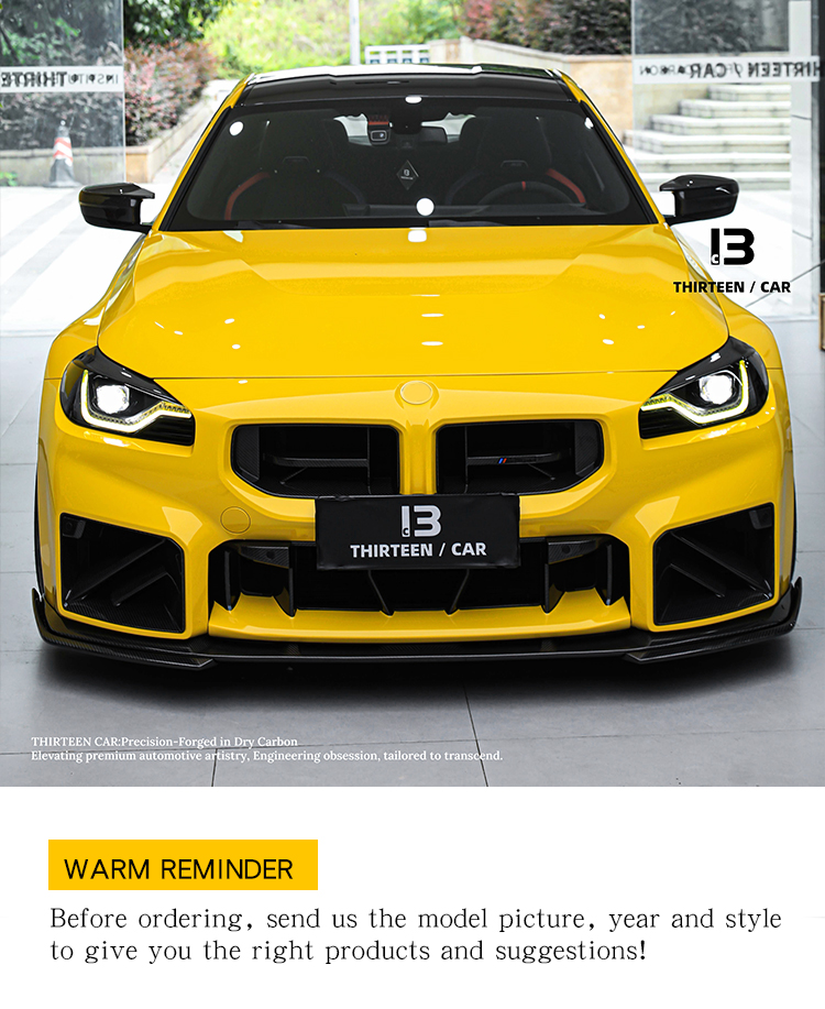 FRONT LIP M2 G87 3D Style - yellow