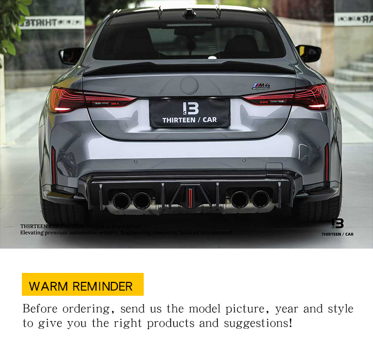 Rear Diffuser with LED Light Strip for M3 M4