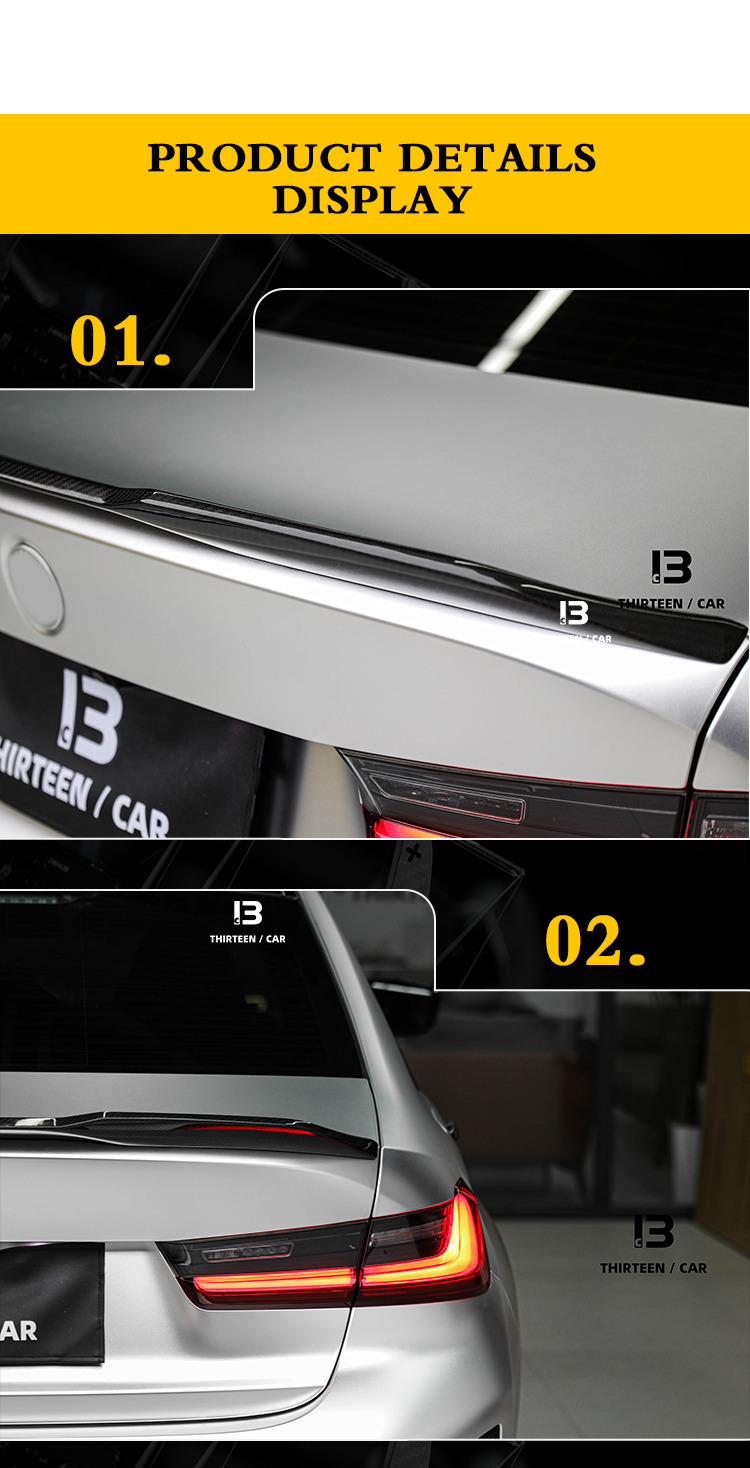 Rear Spoiler PRO Style Real Dry Carbon Fiber for BMW G20 3 Series & M3 G80