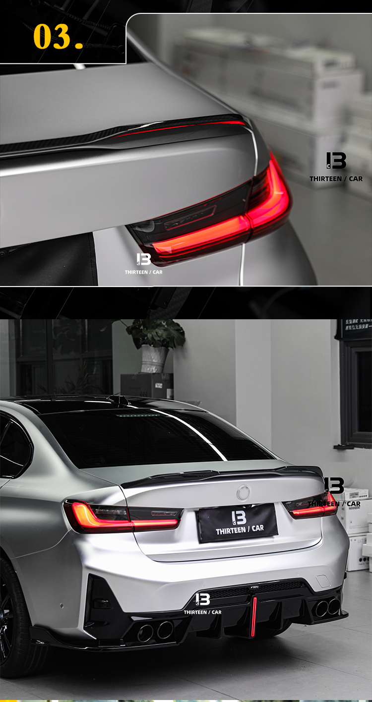 Rear Spoiler PRO Style Real Dry Carbon Fiber for BMW G20 3 Series & M3 G80