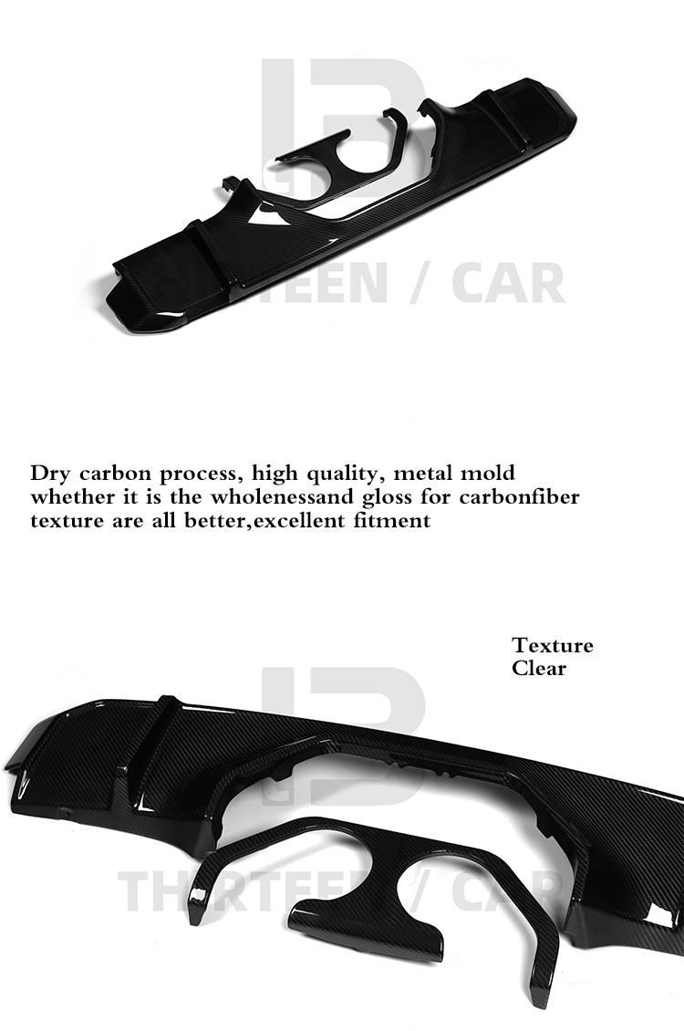 Rear Bumper Rear Lip Center-Exit Diffuser for G80 G82