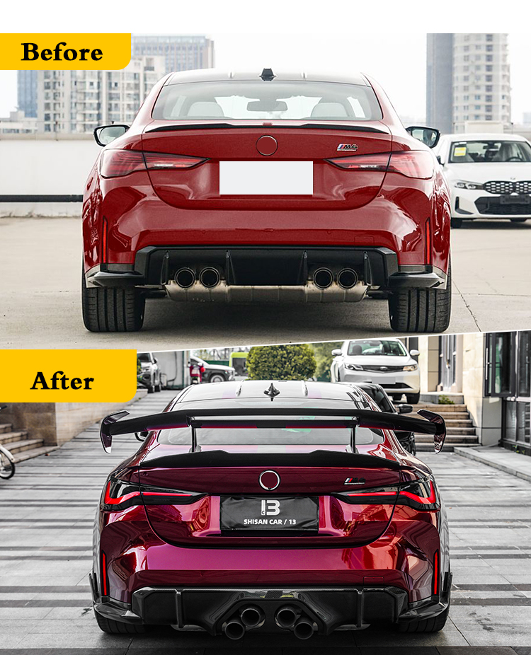 Rear Bumper Rear Lip Center-Exit Diffuser for G80 G82