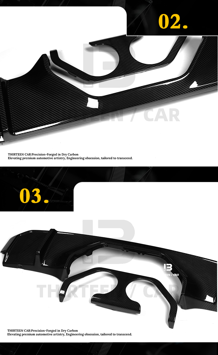 Rear Bumper Rear Lip Center-Exit Diffuser for G80 G82