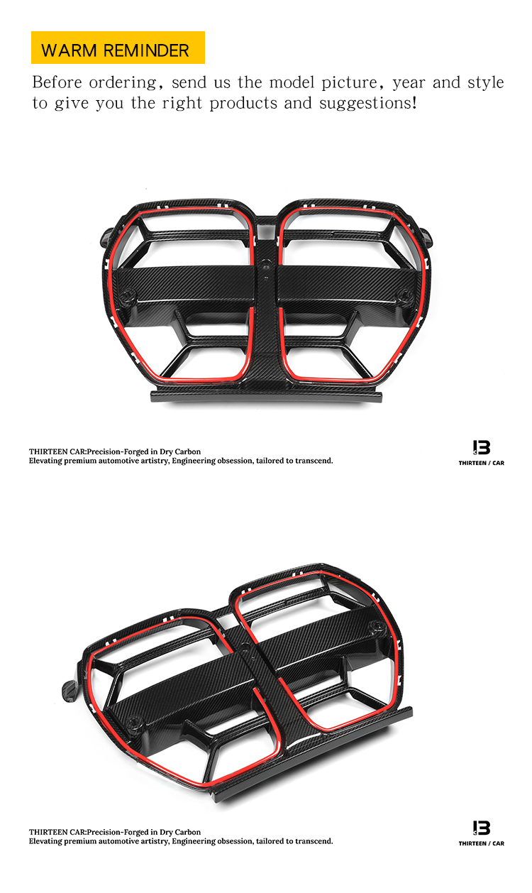 Front Grille M3 M4 CSL Style with Red Stripe