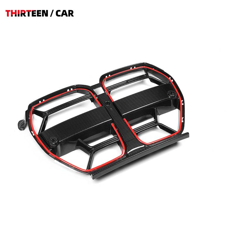 Front Grille M3 M4 CSL Style with Red Stripe - Image 2