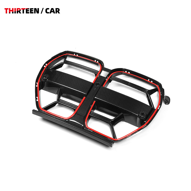 Front Grille M3 M4 CSL Style with Red Stripe - Image 3