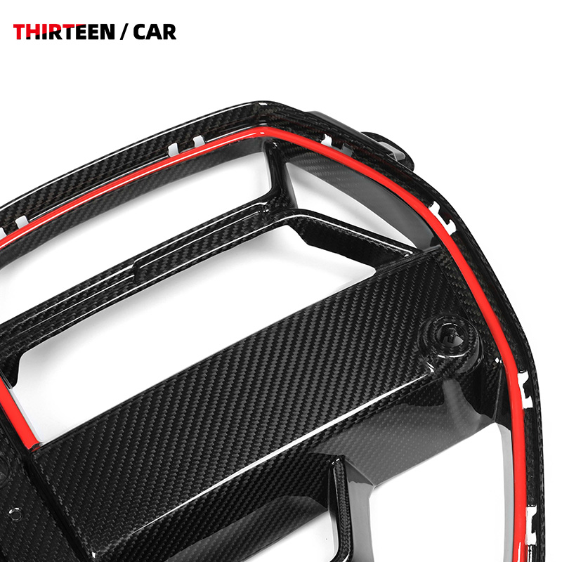 Front Grille M3 M4 CSL Style with Red Stripe - Image 5