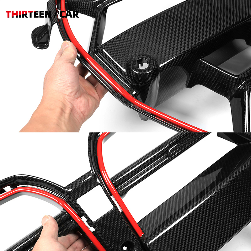 Front Grille M3 M4 CSL Style with Red Stripe and ACC - Image 6