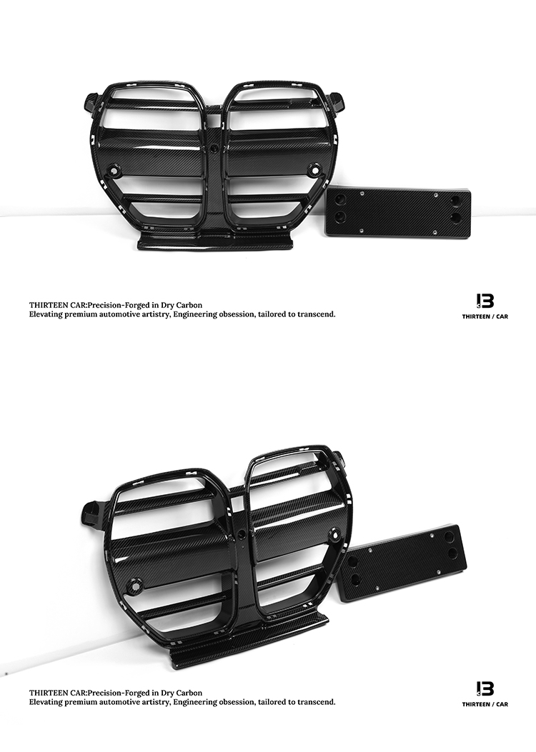 Front Grille with License Plate Base M3 M4 ST Style