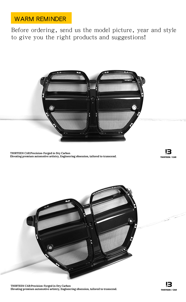 Front Grille M3 M4 V Style with Protective Mesh