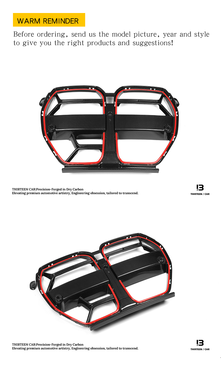 Front Grille M3 M4 CSL Style with Red Stripe and ACC