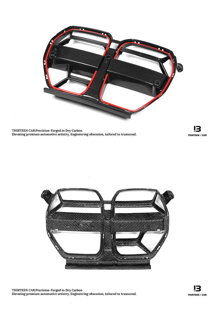 Front Grille M3 M4 CSL Style with Red Stripe and ACC