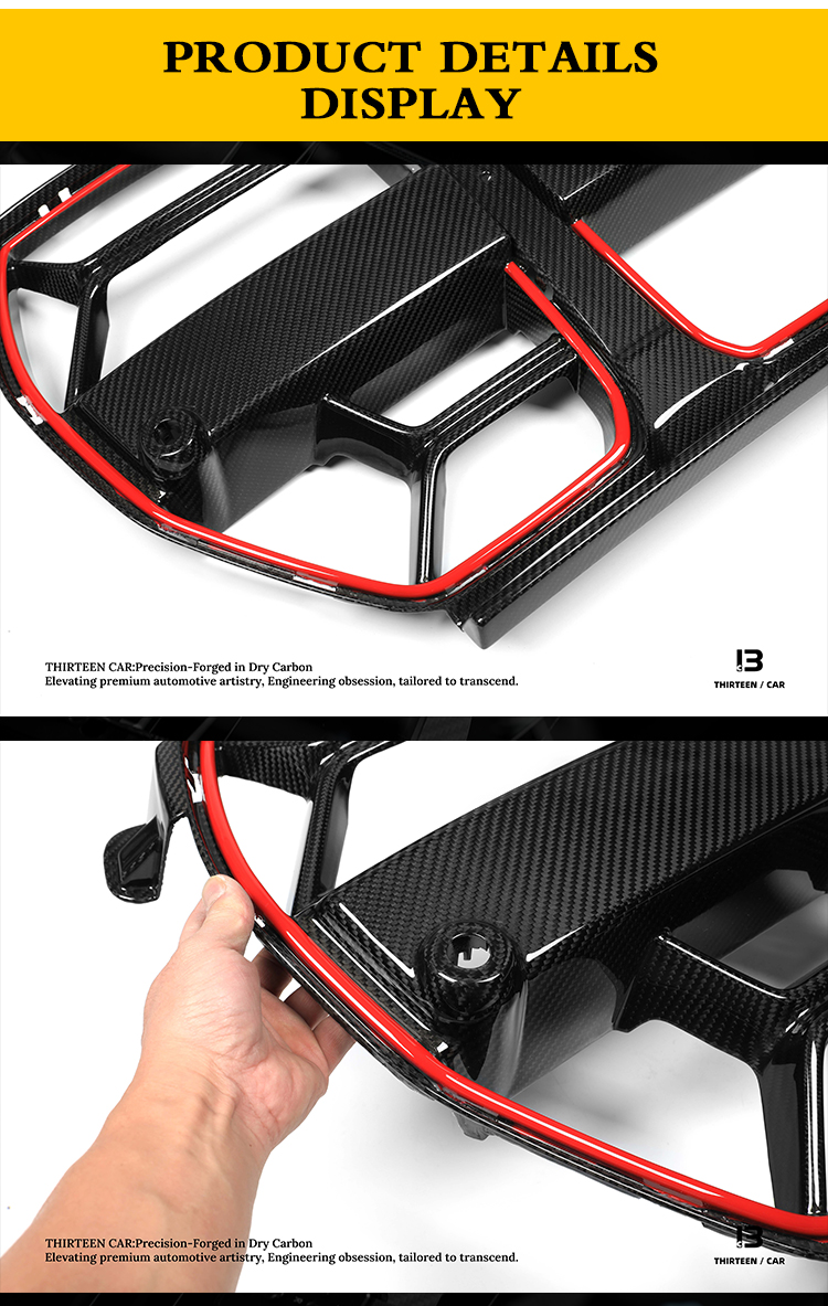 Front Grille M3 M4 CSL Style with Red Stripe and ACC