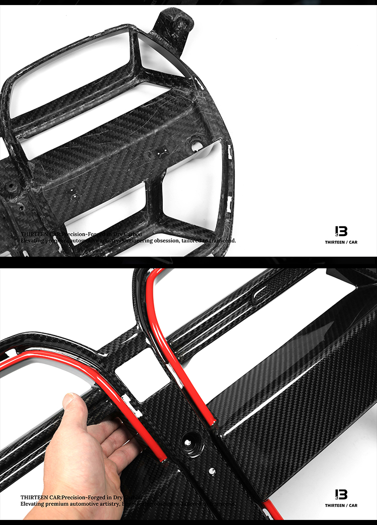 Front Grille M3 M4 CSL Style with Red Stripe and ACC
